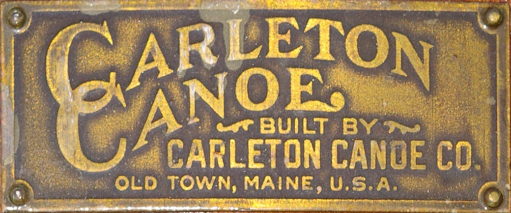 Carleton Canoe Company Deck Plate Carleton Canoe Company deck plate